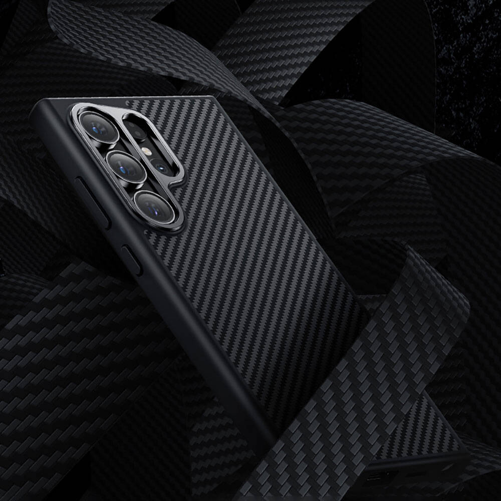 Galaxy S25 Plus Kılıf Karbon Fiber M-safe Şarj Özellikli Benks Hybrid ArmorPro 600D Kevlar Kapak - 11
