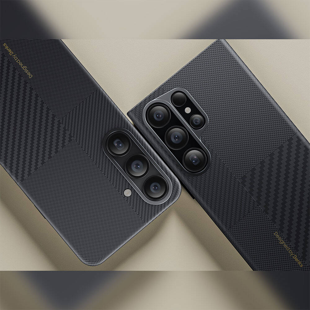 Galaxy S25 Plus Kılıf M-safe Şarj Özellikli Karbon Fiber Benks Montage ArmorAir Kevlar Kapak - 6