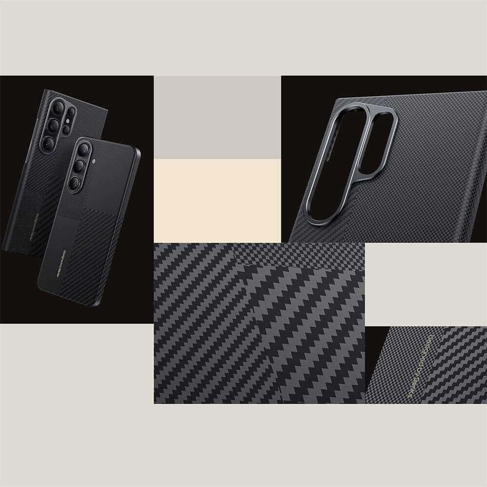 Galaxy S25 Plus Kılıf M-safe Şarj Özellikli Karbon Fiber Benks Montage ArmorAir Kevlar Kapak - 7