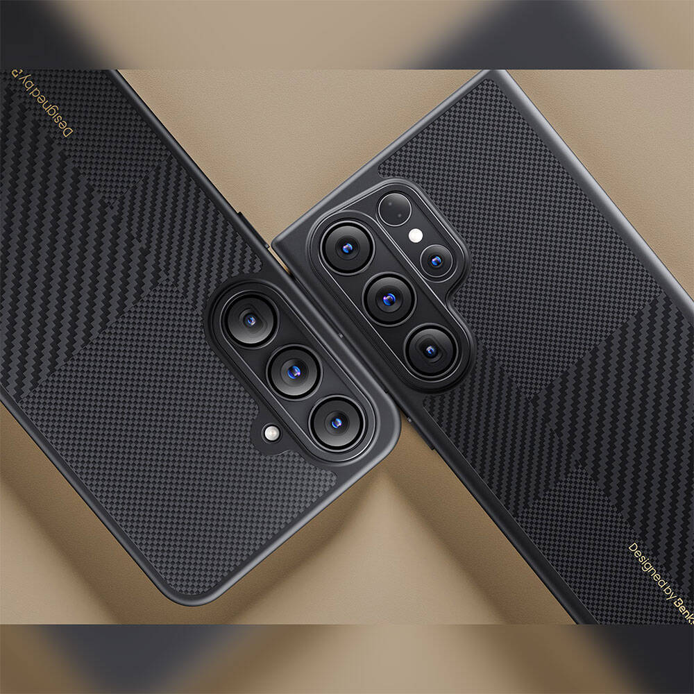 Galaxy S25 Plus Kılıf M-safe Şarj Özellikli Karbon Fiber Benks Montage Hybrid ArmorPro Kevlar Kapak - 11