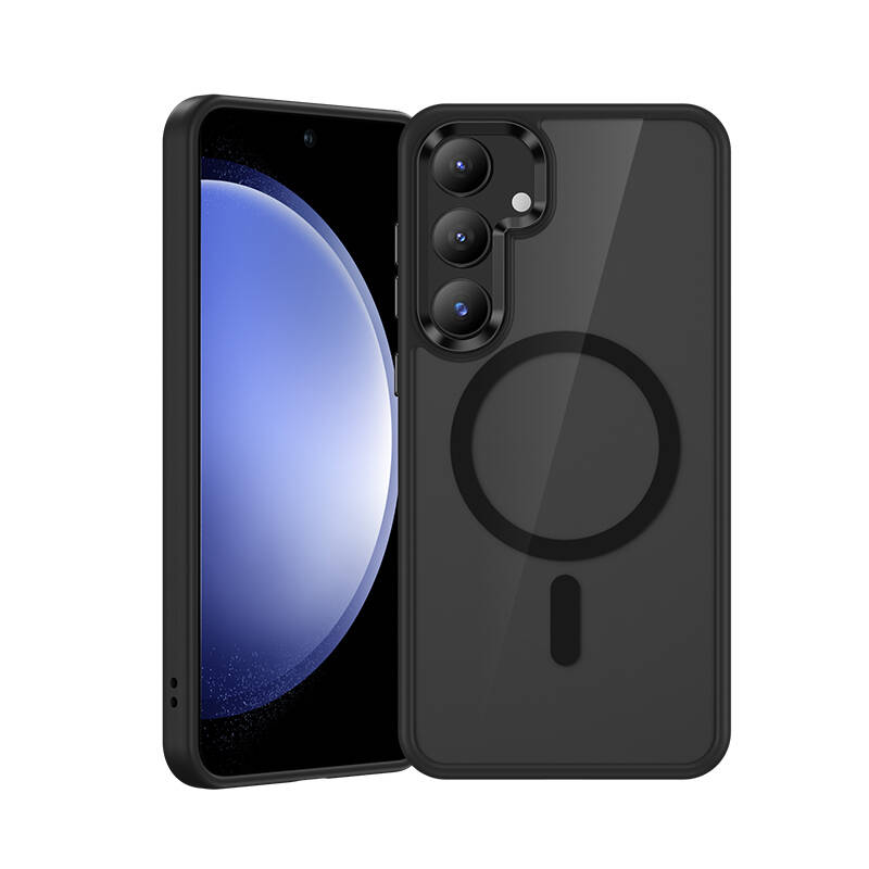 Galaxy S25 Plus Kılıf M-safe Şarj Özellikli Şeffaf Arka Yüzey Benks MagClap TPU Çerçeve Kapak - 16