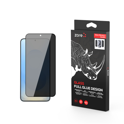 Galaxy S25 Plus Zore Rika Premium Privacy Tempered Glass Screen Protector Black