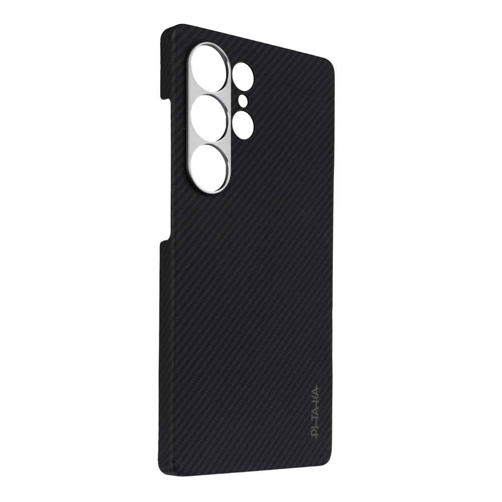 Galaxy S25 Ultra Case Magsafe Charging Feature 600D Aramid Fiber Pitaka Ultra-Slim Classic Series Black-Grey Twill Cover - 4