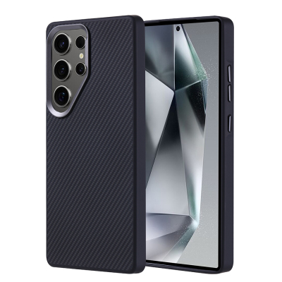 Galaxy S25 Ultra Case Magsafe Charging Feature Carbon Fiber Look Zore Troy Cover Black