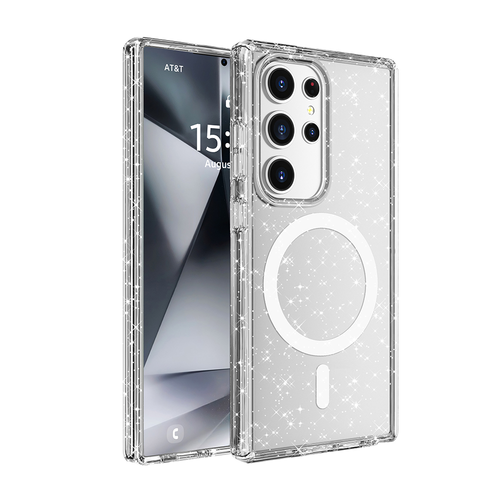 Galaxy S25 Ultra Case Magsafe Charging Feature Shining Glitter Transparent Colorful Zore Allstar Cover - 1
