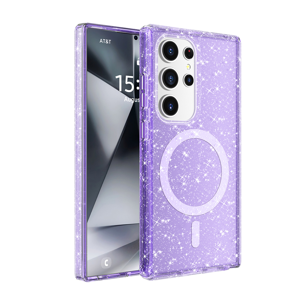 Galaxy S25 Ultra Case Magsafe Charging Feature Shining Glitter Transparent Colorful Zore Allstar Cover - 4