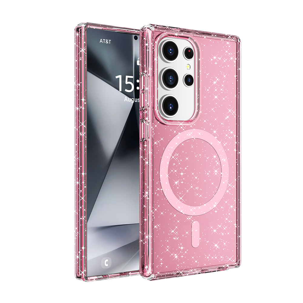Galaxy S25 Ultra Case Magsafe Charging Feature Shining Glitter Transparent Colorful Zore Allstar Cover - 3