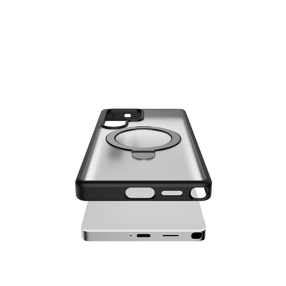 Galaxy S25 Ultra Case Raptic Air Stand Series with Magsafe Charging Feature Frosted Transparent Design Stand Cover - 9