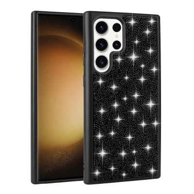 Galaxy S25 Ultra Case Shiny Stone Design Zore Pırlanta Cover Black