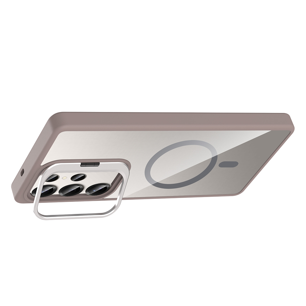 Galaxy S25 Ultra Case Stand Camera Lens Gift M-Safe Charging Feature Zore Etro Cover - 17