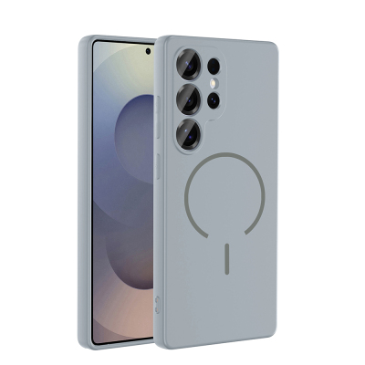 Galaxy S25 Ultra Case Zore Meta Cover with M-safe Charging Feature Titanyum-Gri