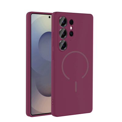 Galaxy S25 Ultra Case Zore Meta Cover with M-safe Charging Feature Plum