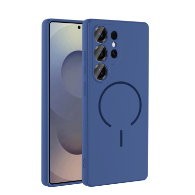 Galaxy S25 Ultra Case Zore Meta Cover with M-safe Charging Feature Navy blue