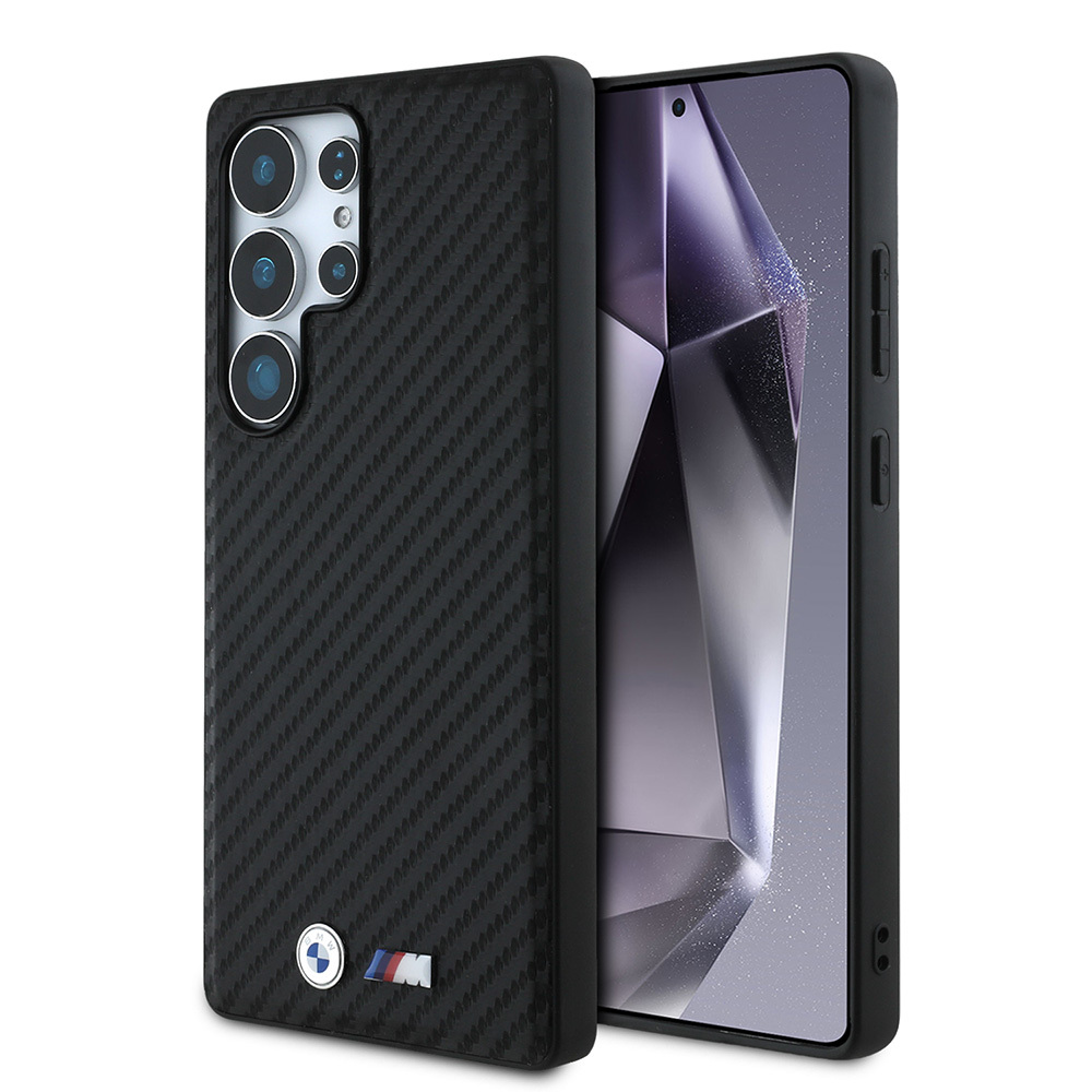 Galaxy S25 Ultra Kılıf BMW Orjinal Lisanslı M-safe Şarj Özellikli Karbon Fiber Tasarımlı ve Metal Logolu PU Deri Kapak - 8