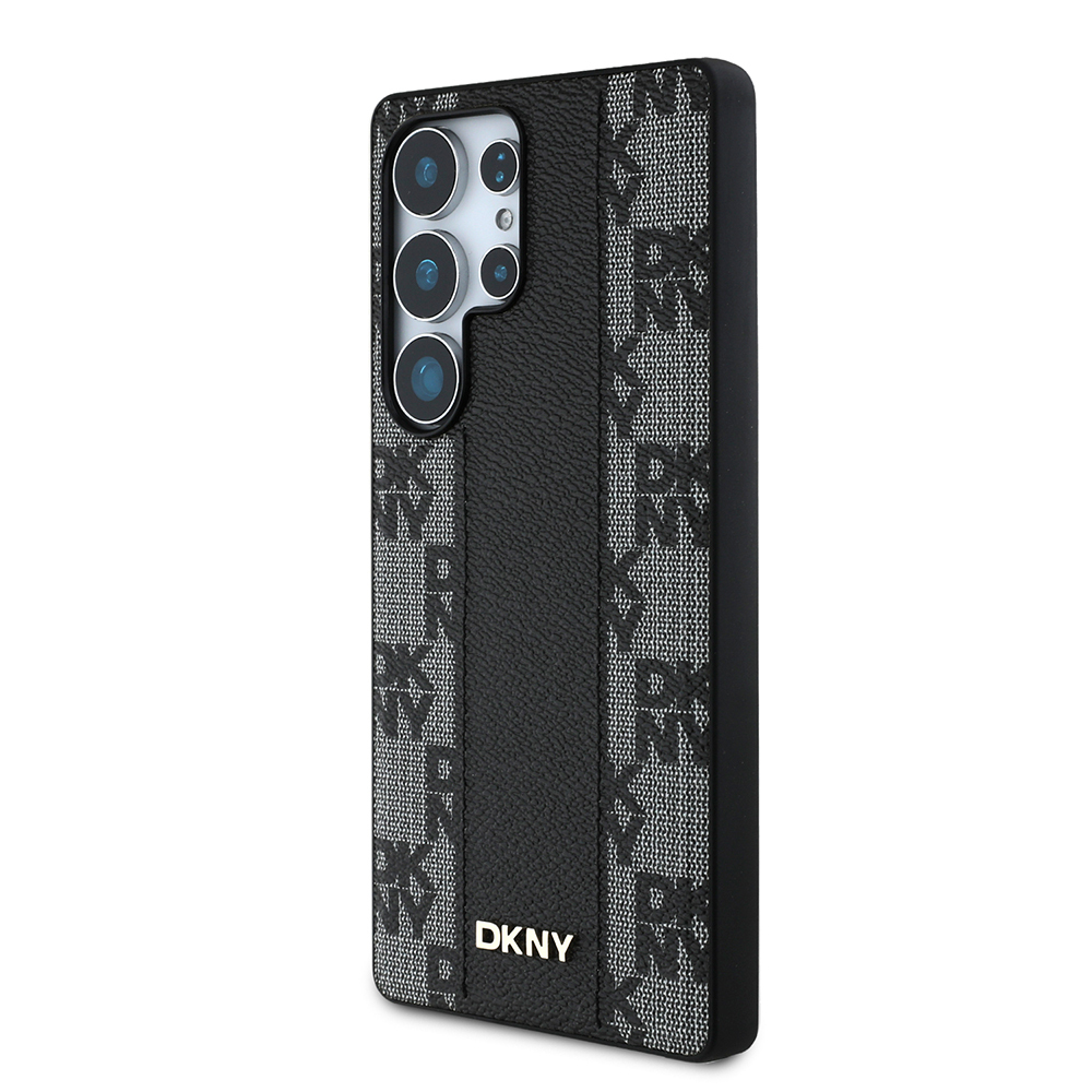 Galaxy S25 Ultra Kılıf DKNY Orjinal Lisanslı M-safe Şarj Özellikli 3D Yazılı Checkered Pattern Kapak - 2