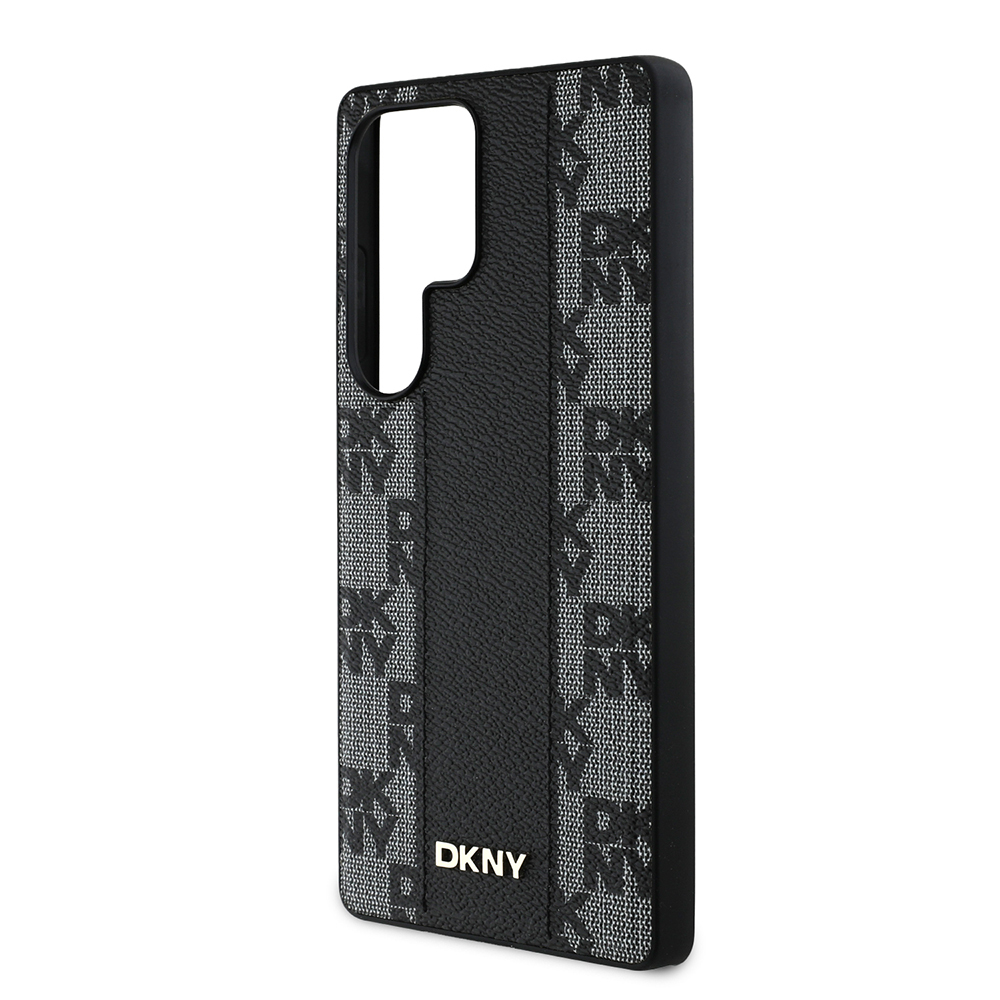 Galaxy S25 Ultra Kılıf DKNY Orjinal Lisanslı M-safe Şarj Özellikli 3D Yazılı Checkered Pattern Kapak - 7