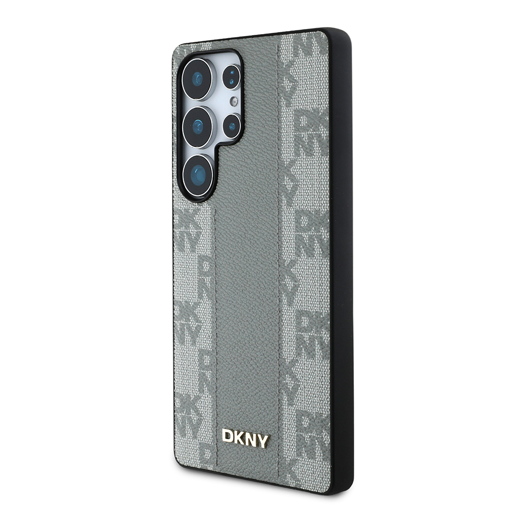 Galaxy S25 Ultra Kılıf DKNY Orjinal Lisanslı M-safe Şarj Özellikli 3D Yazılı Checkered Pattern Kapak - 10