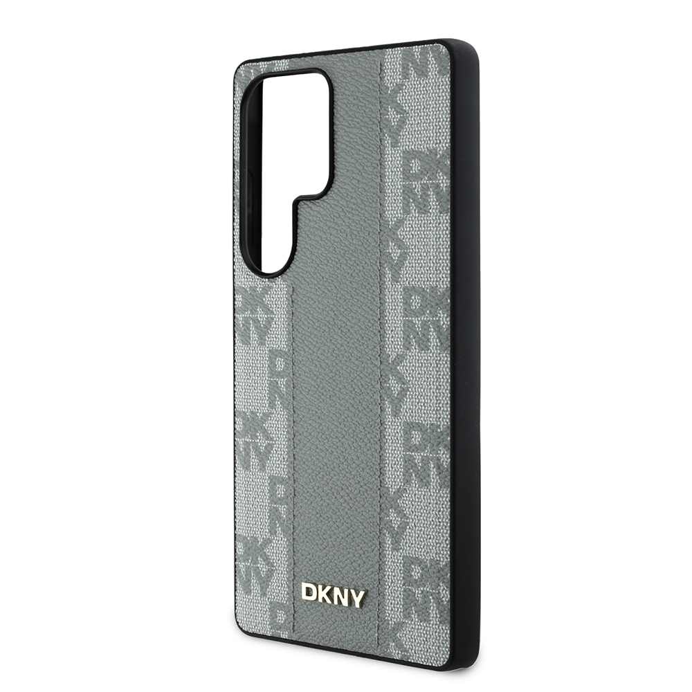 Galaxy S25 Ultra Kılıf DKNY Orjinal Lisanslı M-safe Şarj Özellikli 3D Yazılı Checkered Pattern Kapak - 14