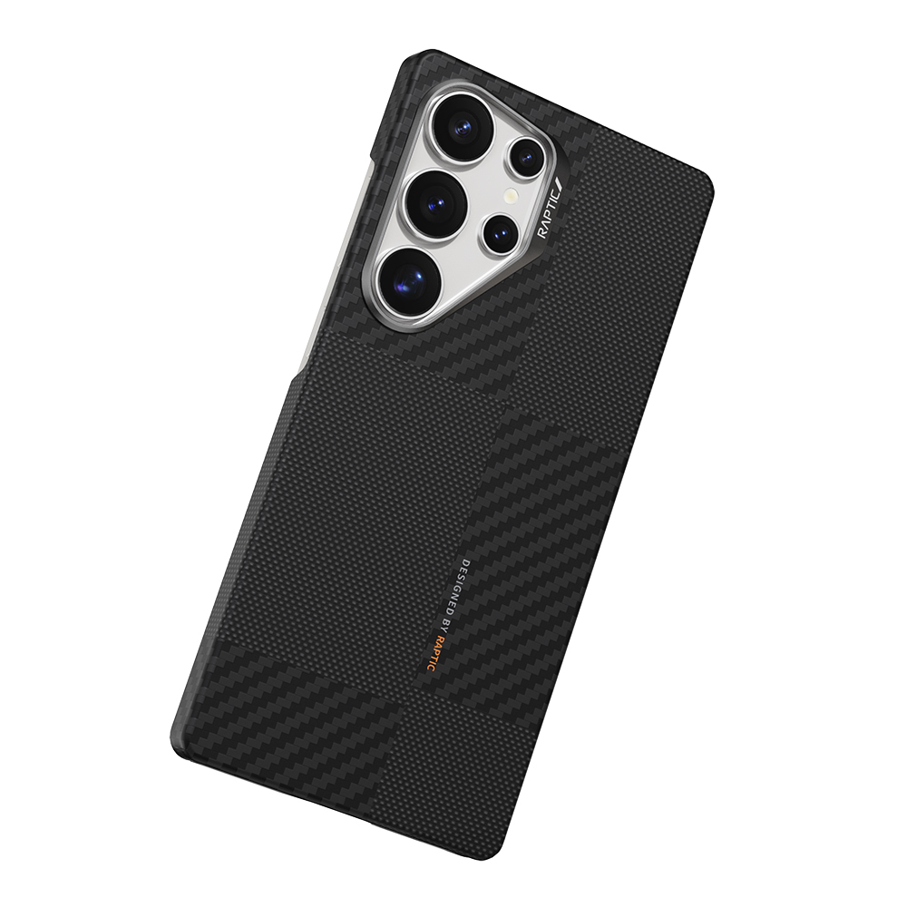 Galaxy S25 Ultra Kılıf M-safe Şarj Özellikli 600D Metal Kamera Çerçeveli Raptic Aramid Fiber Croxx Mondrian Serisi Kapak - 6