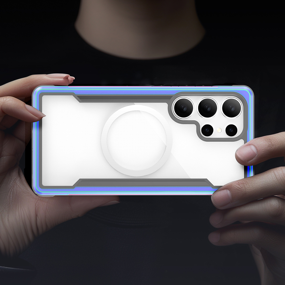 Galaxy S25 Ultra Kılıf M-safe Şarj Özellikli Airbagli Raptic Shield Serisi Şeffaf Arka Yüzey Kapak - 32