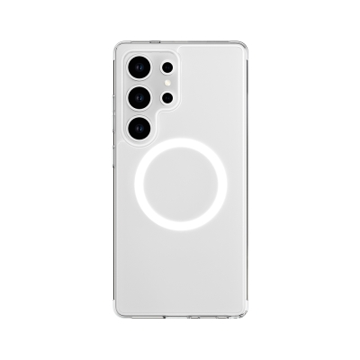 Galaxy S25 Ultra Kılıf M-safe Şarj Özellikli Raptic Crystal M-safe Serisi Şeffaf Kapak Şeffaf