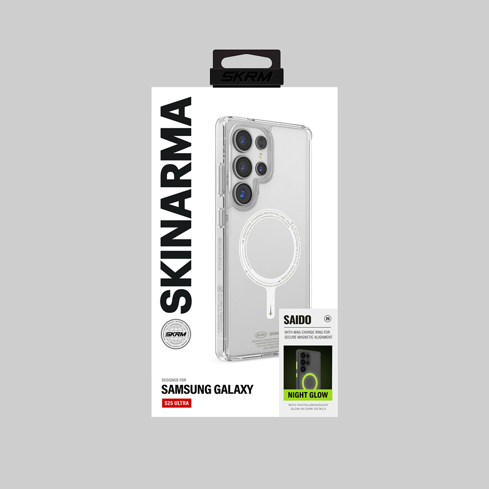 Galaxy S25 Ultra Kılıf Magsafe Şarj Özellikli Şeffaf Airbag Tasarımlı Skinarma Saido Nightglow Kapak - 6