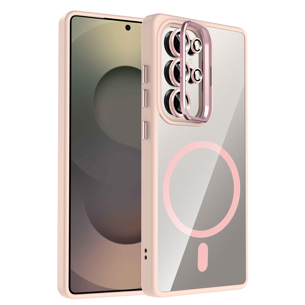 Galaxy S25 Ultra Kılıf Standlı ve Kamera Lens Hediyeli M-Safe Şarj Özellikli Zore Etro Kapak - 6