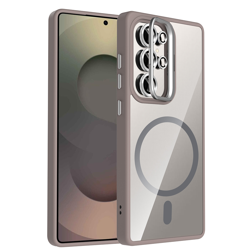 Galaxy S25 Ultra Kılıf Standlı ve Kamera Lens Hediyeli M-Safe Şarj Özellikli Zore Etro Kapak - 2