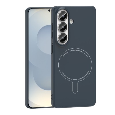Galaxy S26 FE Case M-Safe Charging and Camera Protection Zore Elio Hard PC Cover Navy blue