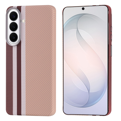 Galaxy S26 Kılıf M-safe Şarj Özellikli Karbon Fiber Görünümlü Zore Nekst Kapak Gold