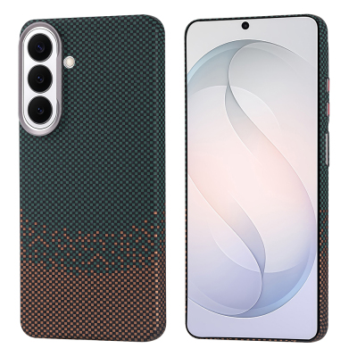 Galaxy S26 Kılıf M-safe Şarj Özellikli Karbon Fiber Görünümlü Zore Nekst Kapak Yeşil