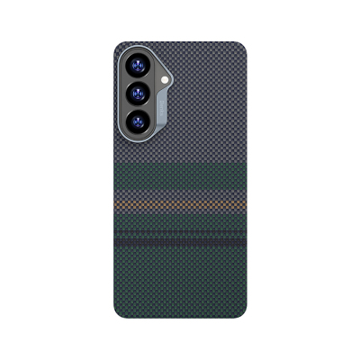 Galaxy S26 Kılıf M-safe Şarj Özellikli Karbon Fiber Tasarımlı Benks Aurora ArmorAir Kevlar Kapak Yeşil