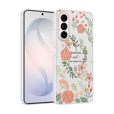 Galaxy S26 Plus Kılıf Kamera Korumalı Desenli Zore Klip Kapak Beautiful