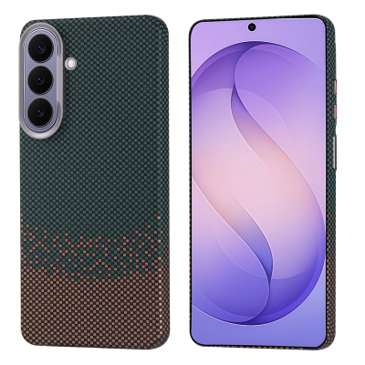Galaxy S26 Plus Kılıf M-safe Şarj Özellikli Karbon Fiber Görünümlü Zore Nekst Kapak Yeşil