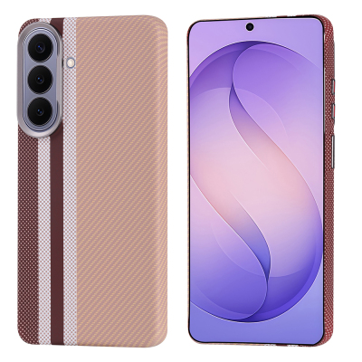 Galaxy S26 Plus Kılıf M-safe Şarj Özellikli Karbon Fiber Görünümlü Zore Nekst Kapak Gold