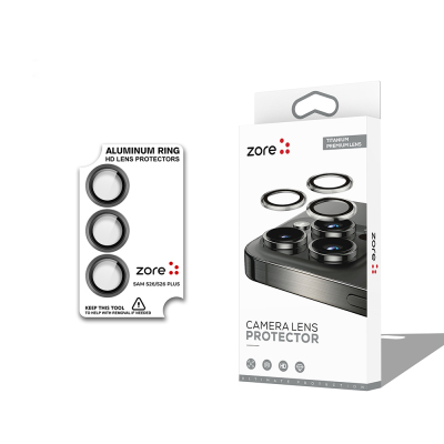 Galaxy S26 Plus Zore CL-12 Premium Safir Parmak İzi Bırakmayan Anti-Reflective Kamera Lens Koruyucu Siyah