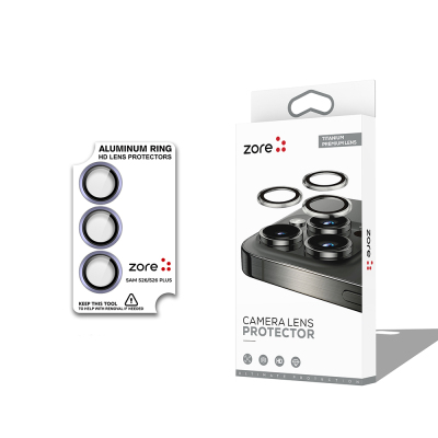Galaxy S26 Plus Zore CL-12 Premium Safir Parmak İzi Bırakmayan Anti-Reflective Kamera Lens Koruyucu Mor
