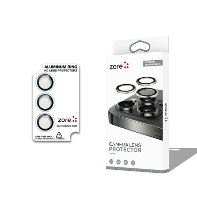 Galaxy S26 Plus Zore CL-12 Premium Sapphire Fingerprint-Resistant Anti-Reflective Camera Lens Protector Açık Mavi