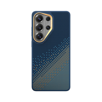 Galaxy S26 Ultra Case M-safe Charging Enabled Raptic Aramid Skin Dual Series Cover Navy blue