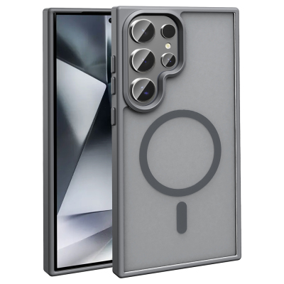 Galaxy S26 Ultra Case M-safe Charging Feature Matte Back Surface Zore Sio Cover Grey