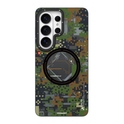 Galaxy S26 Ultra Case with M-Safe Charging Feature, Youngkit Camouflage Sykell Series Cover Green