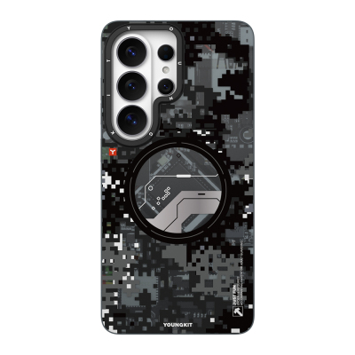 Galaxy S26 Ultra Case with M-Safe Charging Feature, Youngkit Camouflage Sykell Series Cover Black