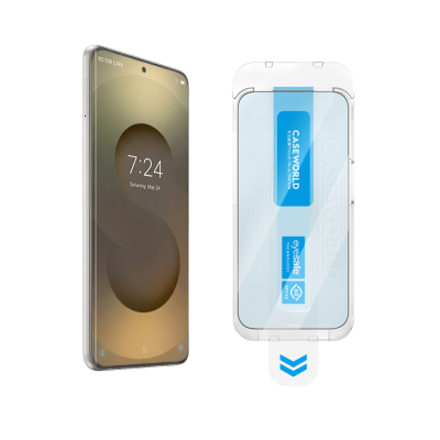 Galaxy S26 Ultra CaseWorld Applicator Series 2.5D Eyesafe Blue Light Technology 0.25mm Tempered Glass Screen Protector + Application Tool Şeffaf