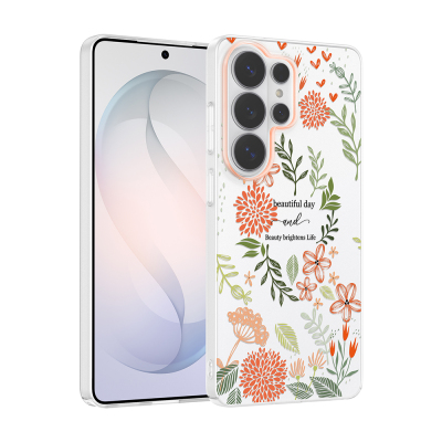 Galaxy S26 Ultra Kılıf Kamera Korumalı Desenli Zore Klip Kapak Beautiful