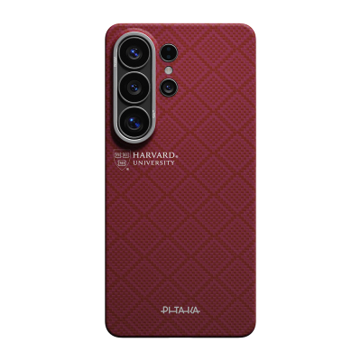 Galaxy S26 Ultra Kılıf M-safe Şarj Özellikli Aramid Fiber Pitaka Harvard University Serisi Kapak Kırmızı