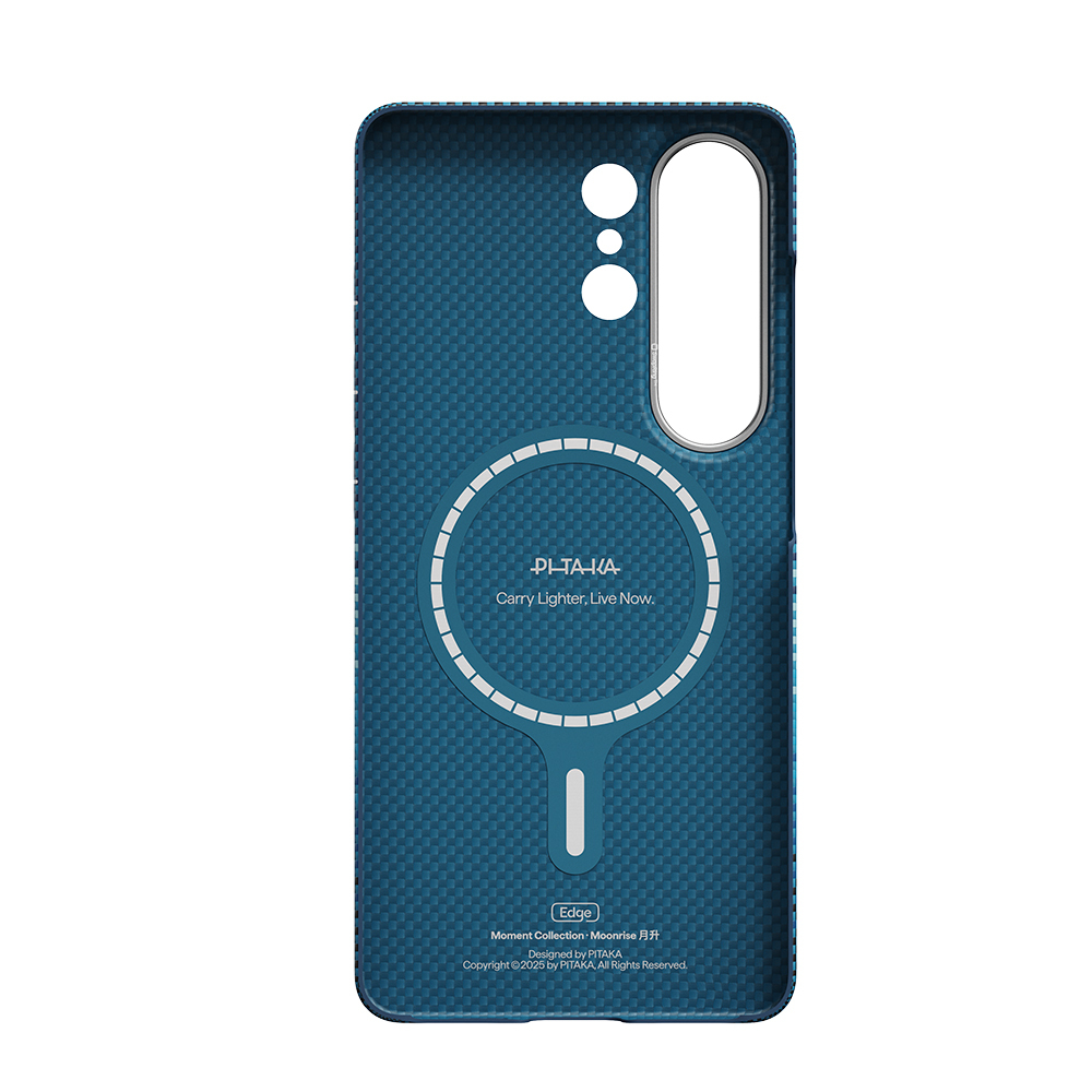 Galaxy S26 Ultra Kılıf M-safe Şarj Özellikli Aramid Fiber Pitaka Tactile Woven Sunset-Moonrise Serisi Kapak - 6