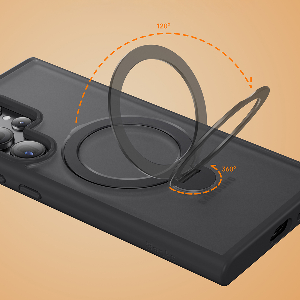 Galaxy S26 Ultra Kılıf M-safe Şarj Özellikli Benks Standlı Mist Protective Kapak - 12