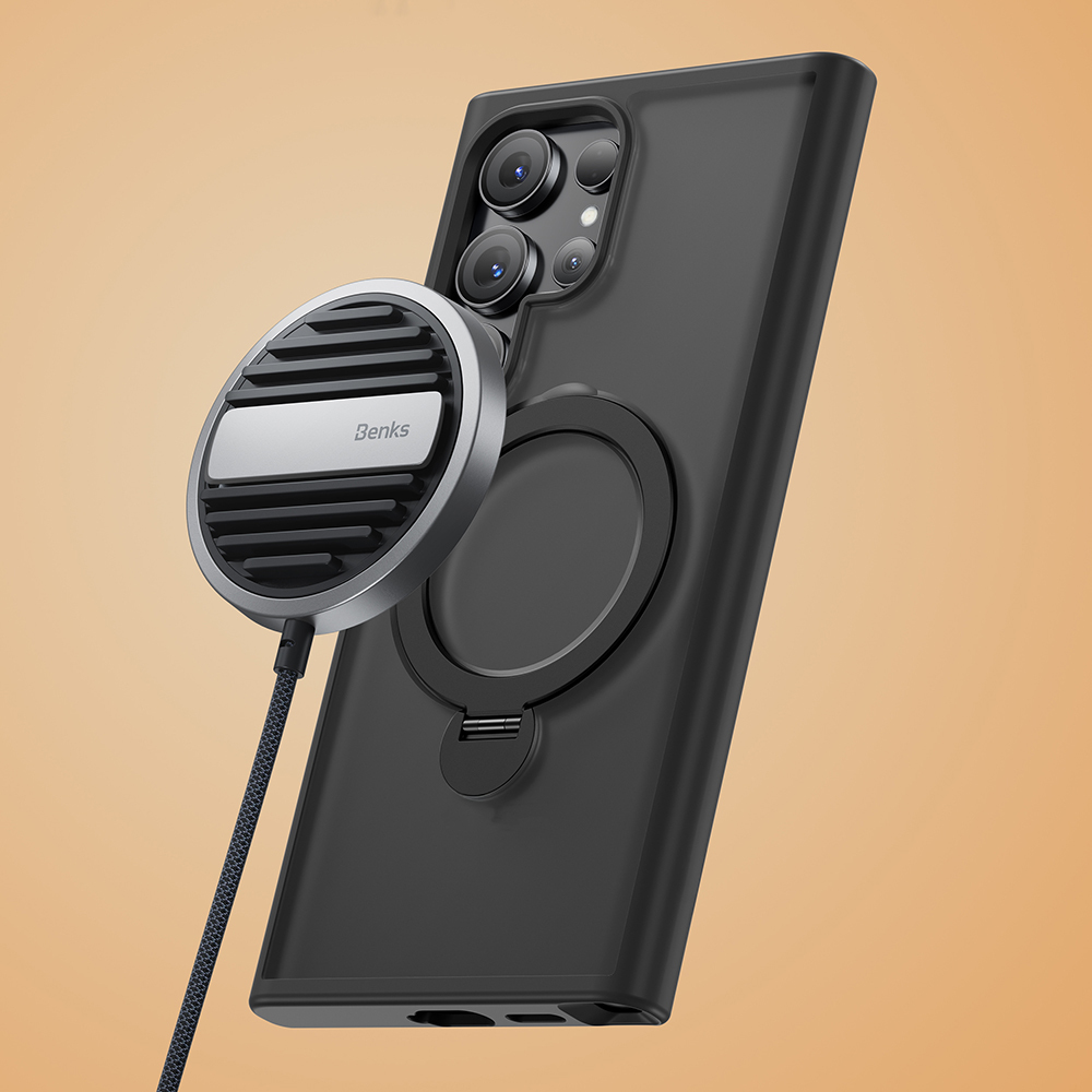 Galaxy S26 Ultra Kılıf M-safe Şarj Özellikli Benks Standlı Mist Protective Kapak - 13