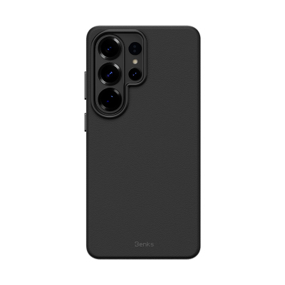 Galaxy S26 Ultra Kılıf M-safe Şarj Özellikli Çizilmeye Dayanıklı Benks VitaPro Serisi PU Deri Kapak Siyah