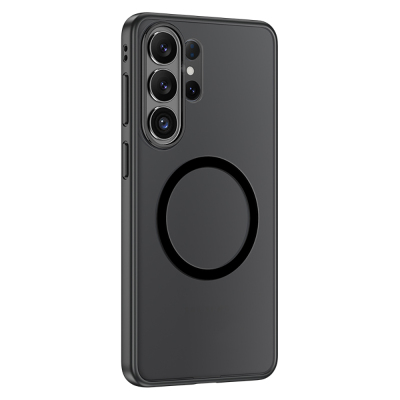 Galaxy S26 Ultra Kılıf M-safe Şarj Özellikli Mat Arka Yüzey Wlons Lola Kapak Siyah